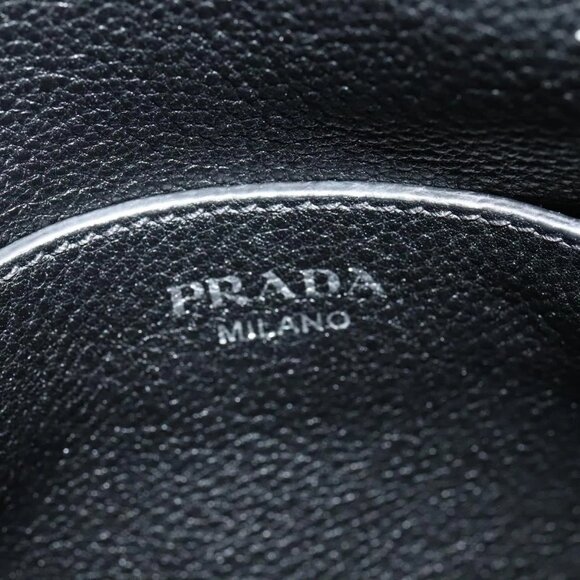 PRADA Shoulder Bag Leather Black Silver Auth - Picture 12 of 15